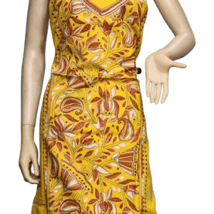 Yellow Ladies Churidar, Kantha Stich