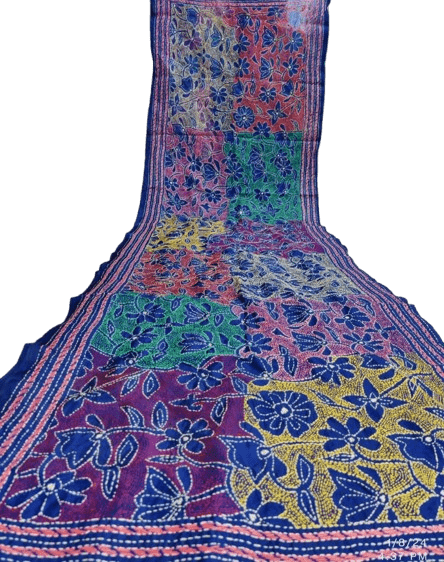 Purple Tussar kantha Stich Work 7