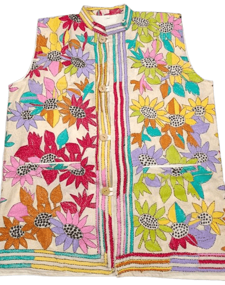 Tussar Kantha Stich Jacket style 1