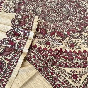 Special stitch work Tussar Saree