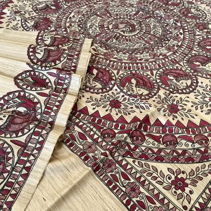 Special stitch work Tussar Saree