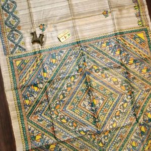 Special stitch work Tussar Saree