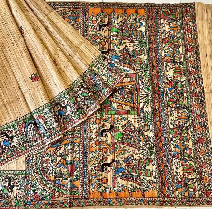 Wood Color Tussar Saree